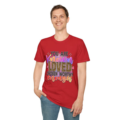T-Shirt — “You Are Known Loved” Inspirational Graphic Tee