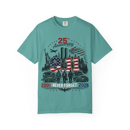 9/11 25th Anniversary T-Shirt — Never Forget 2001–2026 Memorial Tee