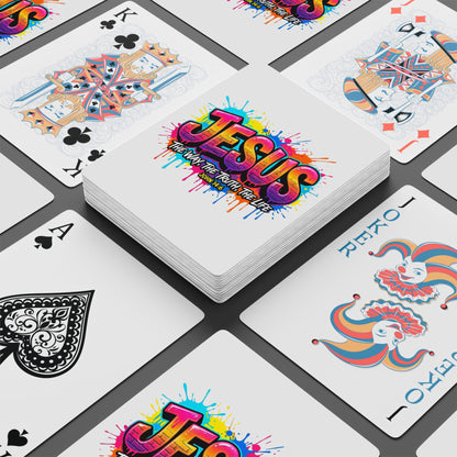 Jesus Graffiti Poker Playing Cards – Colorful Faith-Inspired Card Deck (John 14:6)