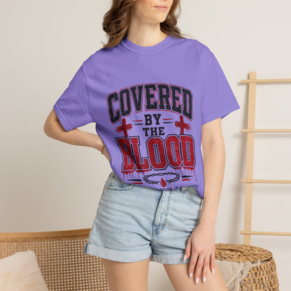 Covered by the Blood T-Shirt — Christian Faith Graphic Tee (Revelation 12:11)