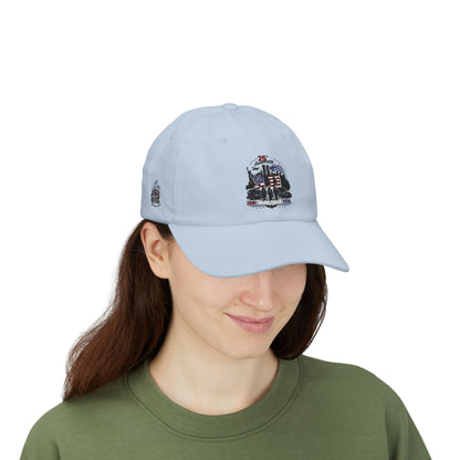 25th Anniversary Dad Cap — Retro Lighthouse & Harbor Embroidery
