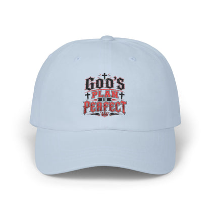 Religious Dad Cap - "God's Plan Is Perfect" Embroidered Baseball Hat