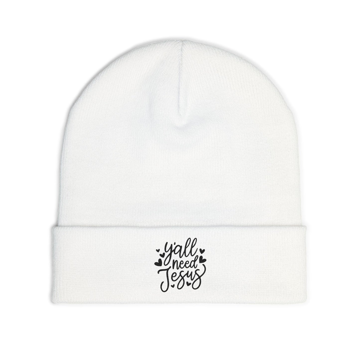 Embroidered 'God's Plan' Knit Beanie – Faith-Inspired Winter Hat
