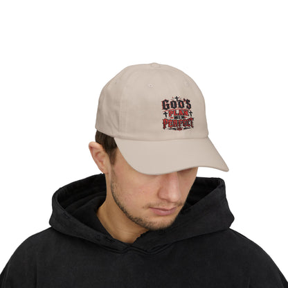 Religious Dad Cap - "God's Plan Is Perfect" Embroidered Baseball Hat