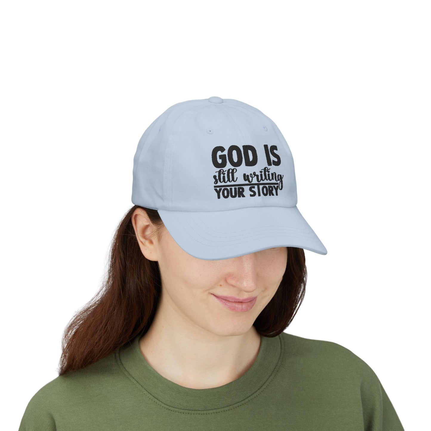 God Is Still Writing Your Story Dad Cap — Inspirational Christian Baseball Hat