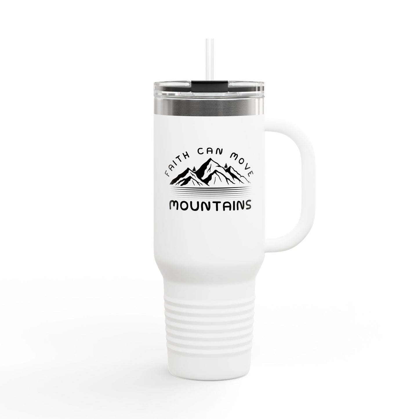 40oz Insulated Travel Mug — Mountain Adventure "Earth Can Move" Design