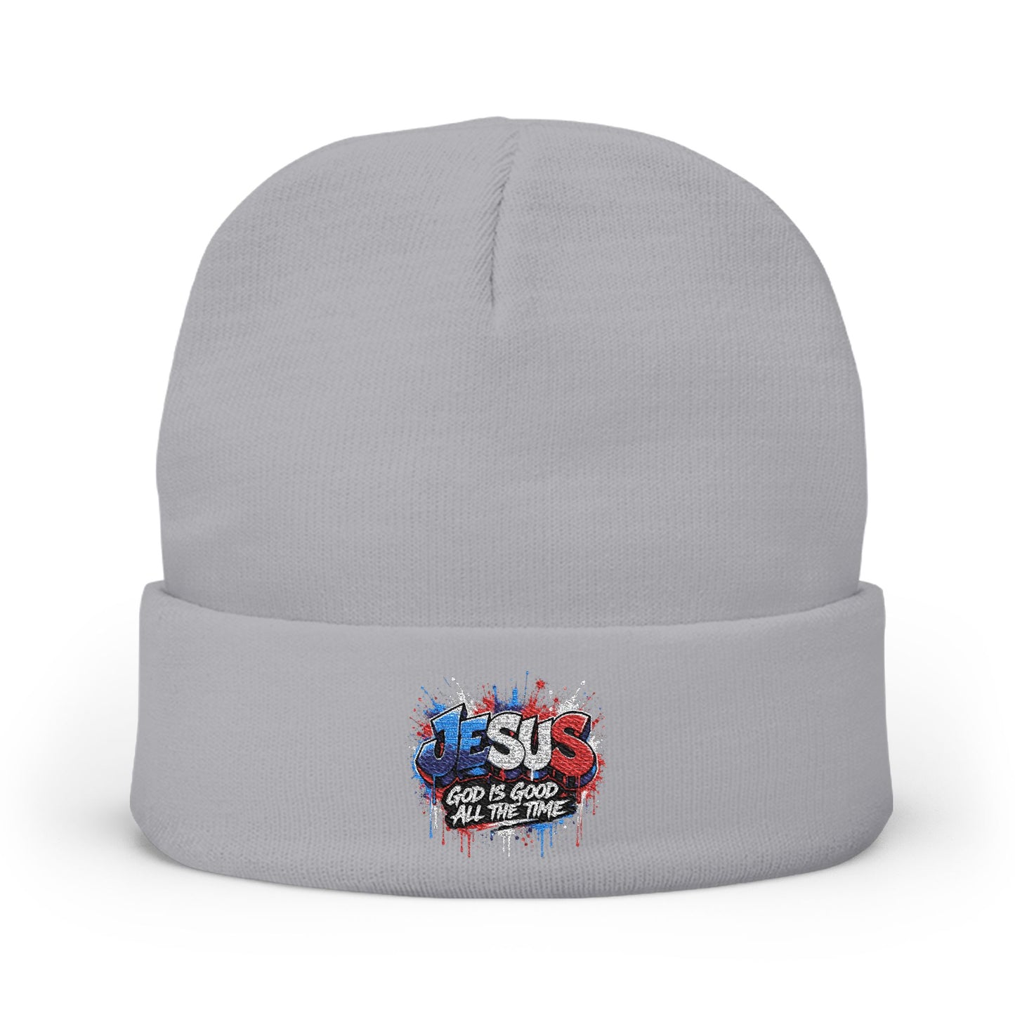 Embroidered 'God Is Good' Patriotic Knit Beanie