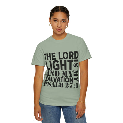 T-Shirt — 'The Lord is My Light and My Salvation' Psalm 27:1 Christian Tee