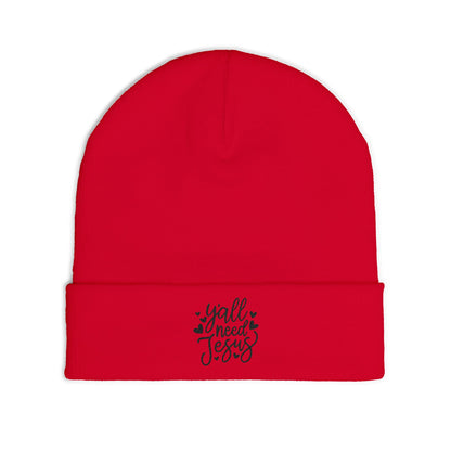 Embroidered 'God's Plan' Knit Beanie – Faith-Inspired Winter Hat