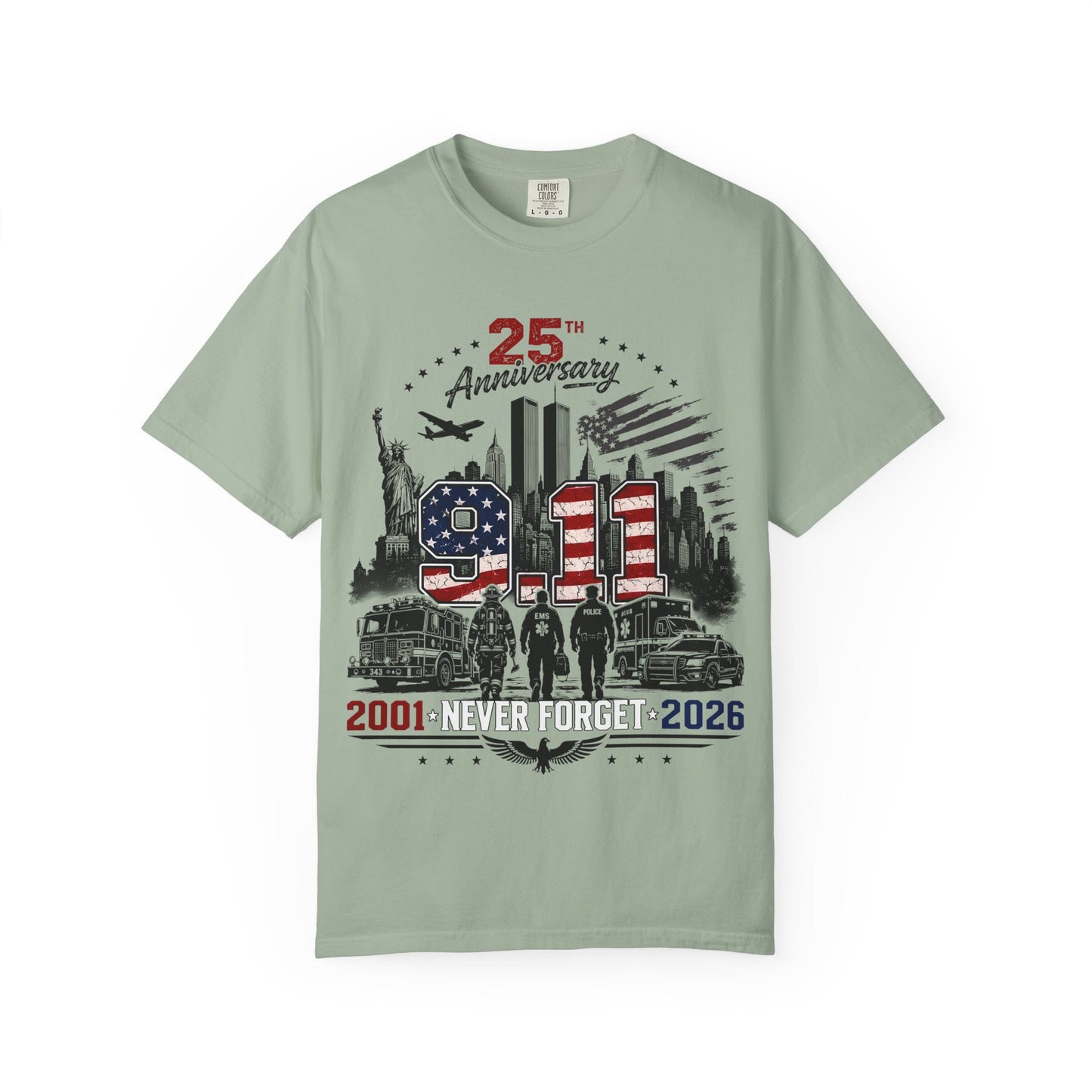 9/11 25th Anniversary T-Shirt — Never Forget 2001–2026 Memorial Tee