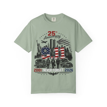 9/11 25th Anniversary T-Shirt — Never Forget 2001–2026 Memorial Tee