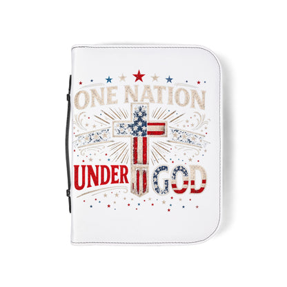 Bible Cover — "One Nation Under God" Patriotic Cross Bible Cover