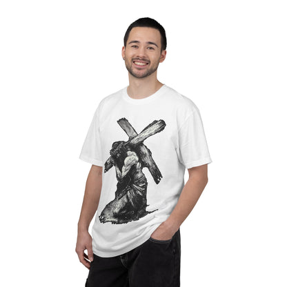 T‑Shirt — Christ Carrying Cross Black Illustration Graphic Tee