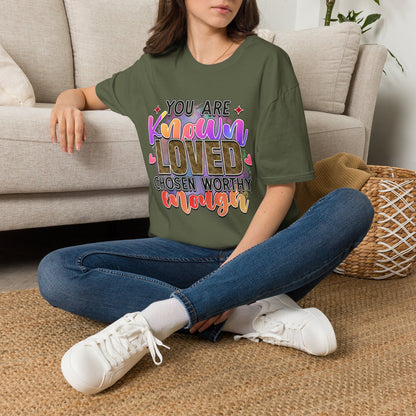 T-Shirt — “You Are Known Loved” Inspirational Graphic Tee
