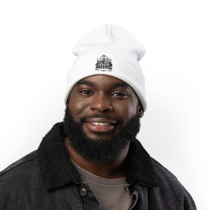 Embroidered 25th Anniversary Lighthouse Knit Beanie — Patriotic Memorial Winter Hat