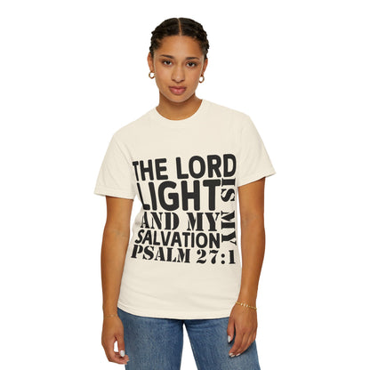 T-Shirt — 'The Lord is My Light and My Salvation' Psalm 27:1 Christian Tee