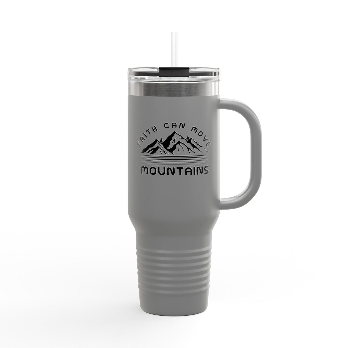 40oz Insulated Travel Mug — Mountain Adventure "Earth Can Move" Design