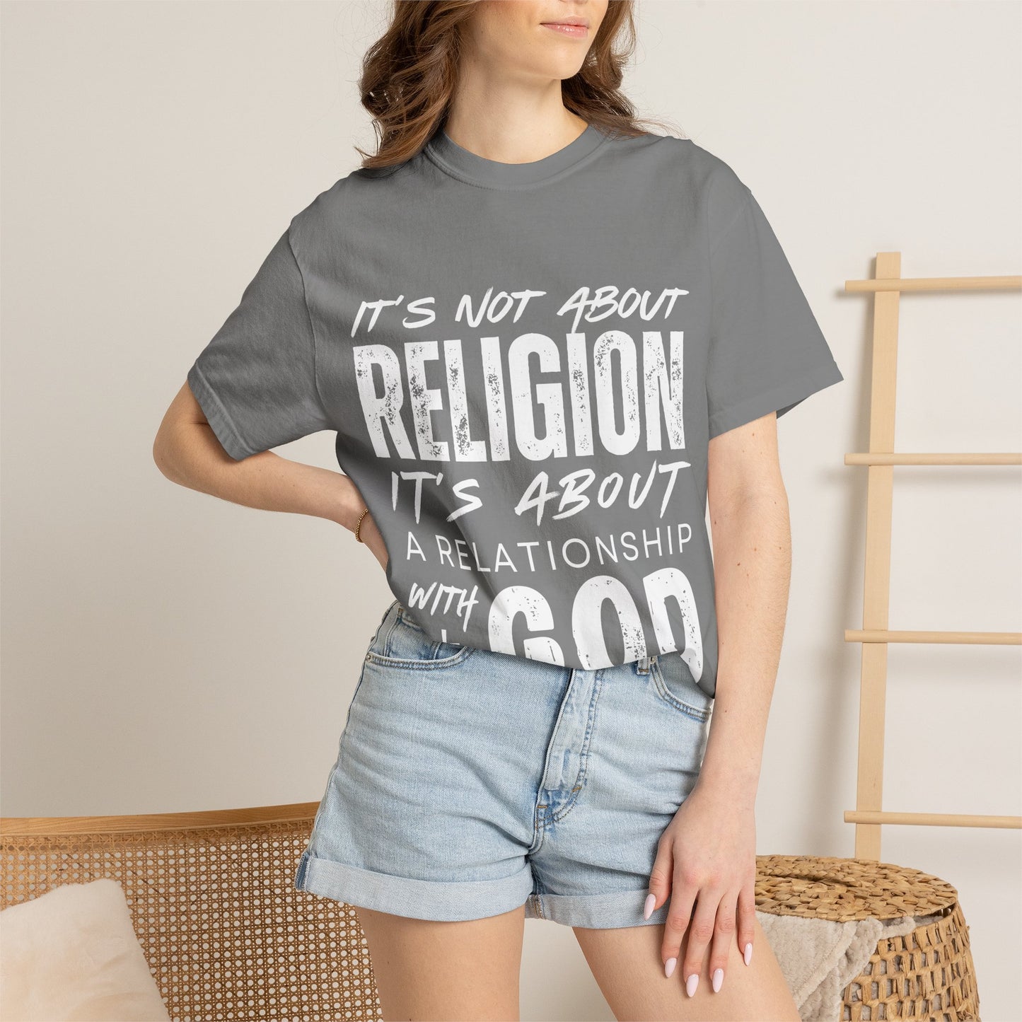 Christian T-Shirt — "It’s Not About Religion It’s About A Relationship With God"