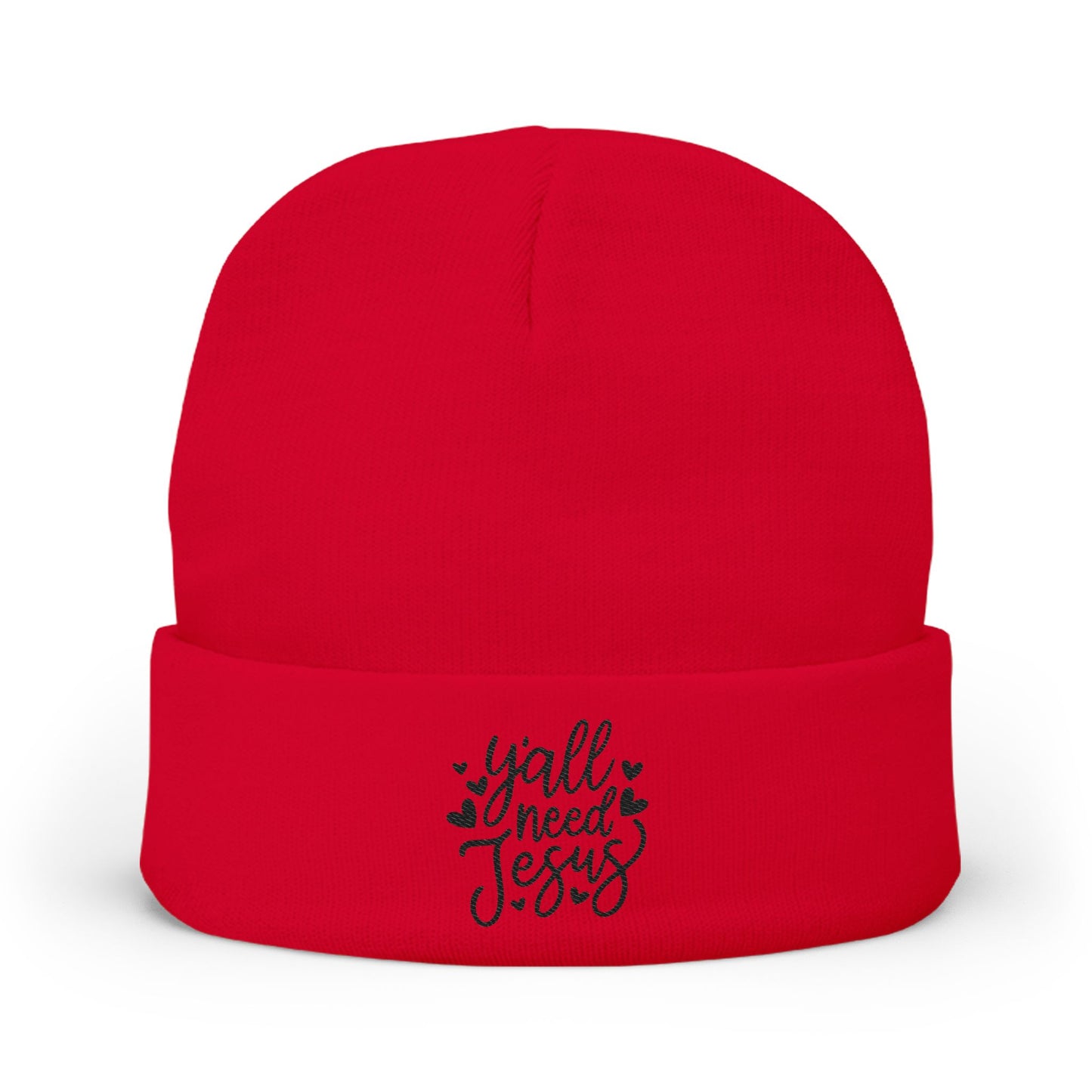 Embroidered 'God's Plan' Knit Beanie – Faith-Inspired Winter Hat