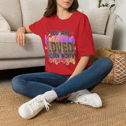 T-Shirt — “You Are Known Loved” Inspirational Graphic Tee