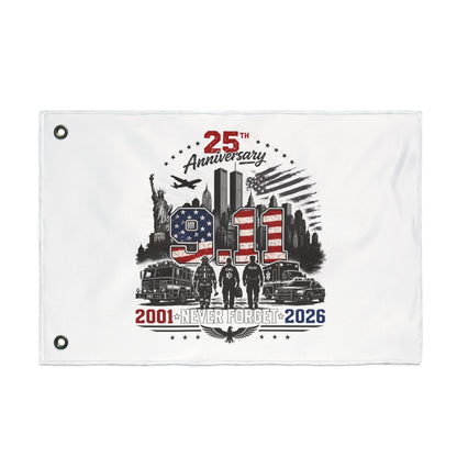 25th Anniversary 9/11 Memorial Flag - Double-Sided "Never Forget" Tribute (2001–2026)