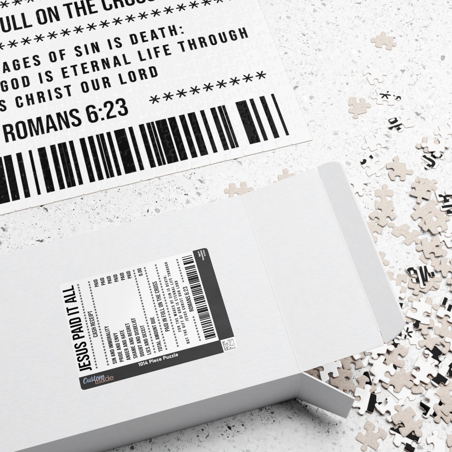 Jesus Paid It All Puzzle — Christian Scripture Receipt Design (110/252/520/1014 pcs)