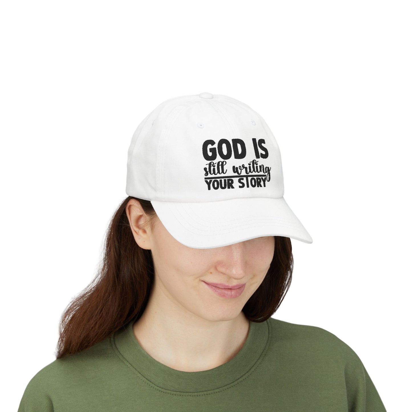 God Is Still Writing Your Story Dad Cap — Inspirational Christian Baseball Hat