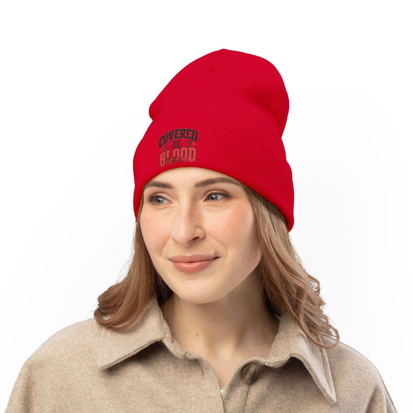Covered by the Blood Embroidered Beanie