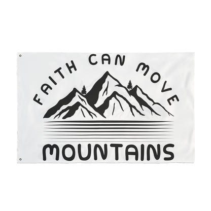 Double-Sided Flag — "Faith Can Move Mountains" Inspirational Outdoor Banner