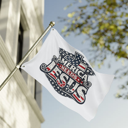 America Needs Jesus Flag — Double-Sided Patriotic Christian Garden Banner