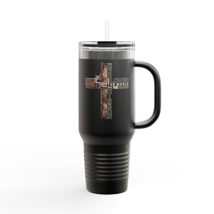 Religious Cross 40oz Insulated Travel Mug — Faith-Inspired Stainless Tumbler