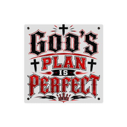 Acrylic Wall Art — "God’s Plan Is Perfect" Religious Typography Panel