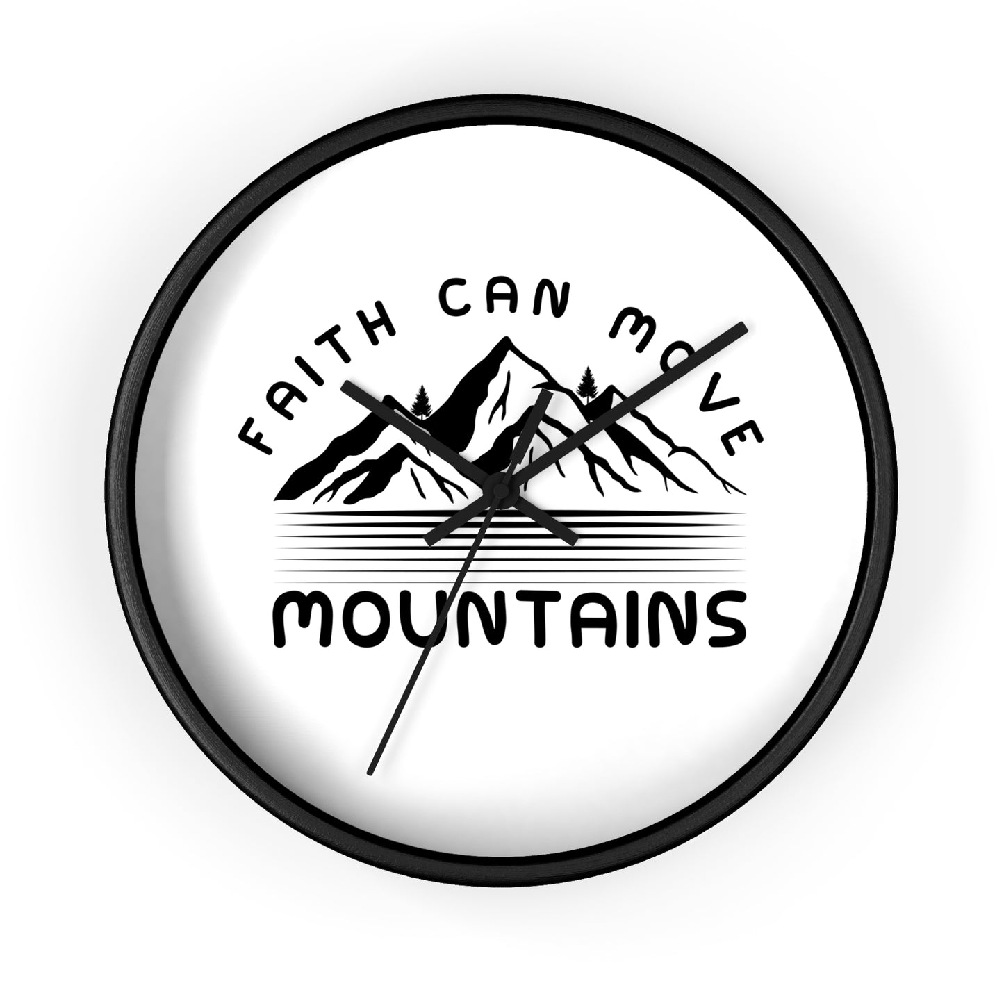 Wall Clock — Faith Can Move Mountains Mountain Graphic Inspirational Wall Clock