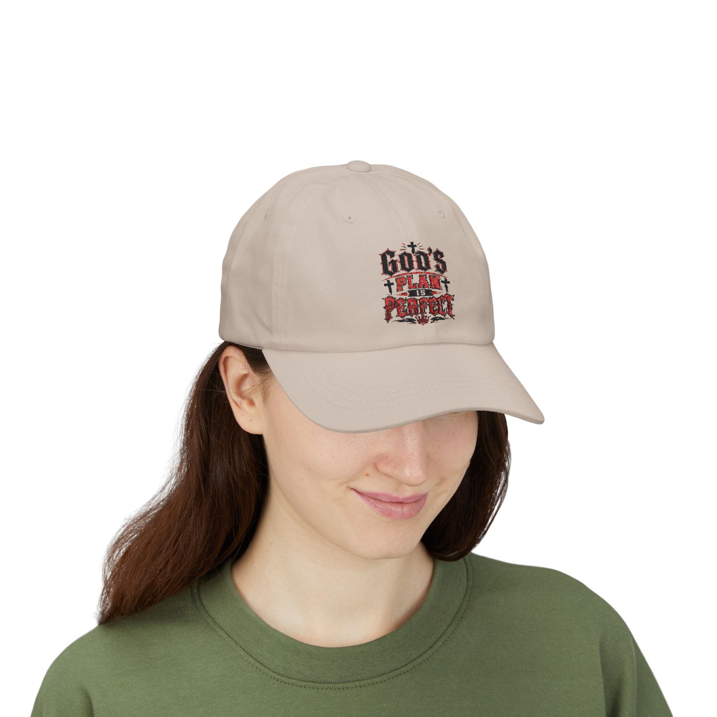 Religious Dad Cap - "God's Plan Is Perfect" Embroidered Baseball Hat
