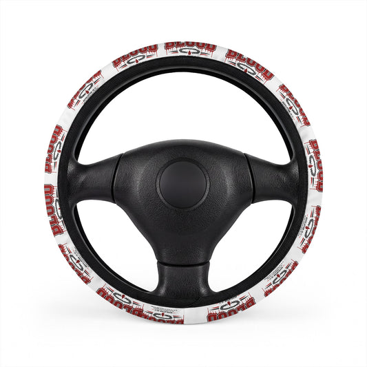 Steering Wheel Cover — Red "100% Blood" Racing Graphic Car Accessory