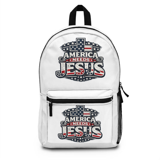 America Needs Jesus Patriotic Backpack