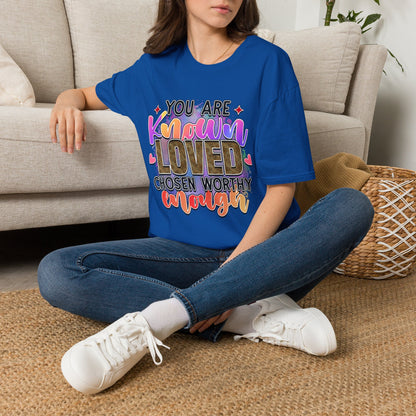 T-Shirt — “You Are Known Loved” Inspirational Graphic Tee
