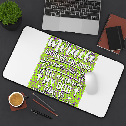 Inspirational Faith Desk Mat — "Way Maker, Miracle" Christian Desk Pad