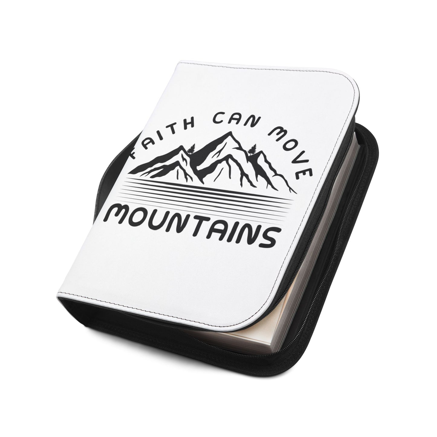Bible Cover - "Faith Can Move Mountains" Mountain Design Zippered Bible Case