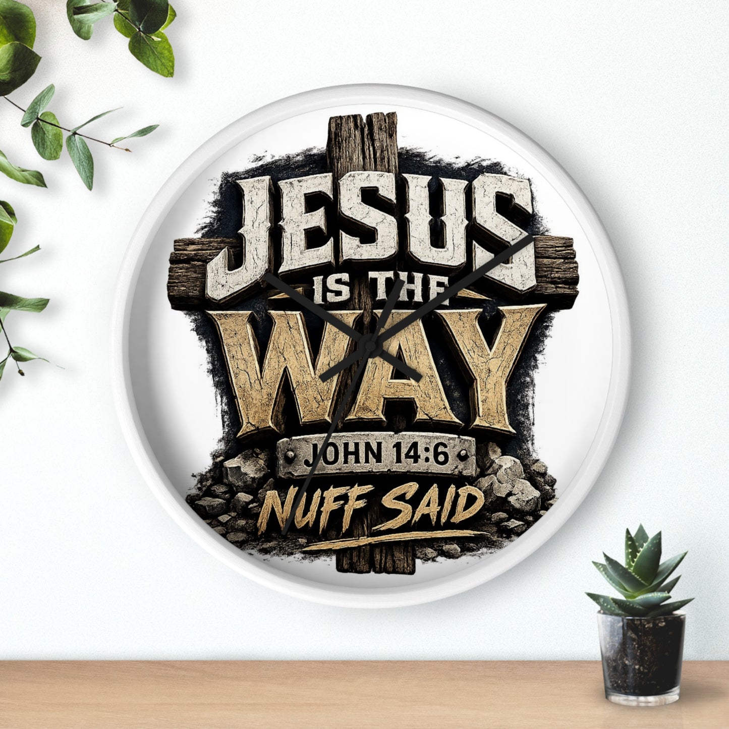 Jesus Is The Way Wall Clock — John 14:6 Inspirational Christian Home Decor
