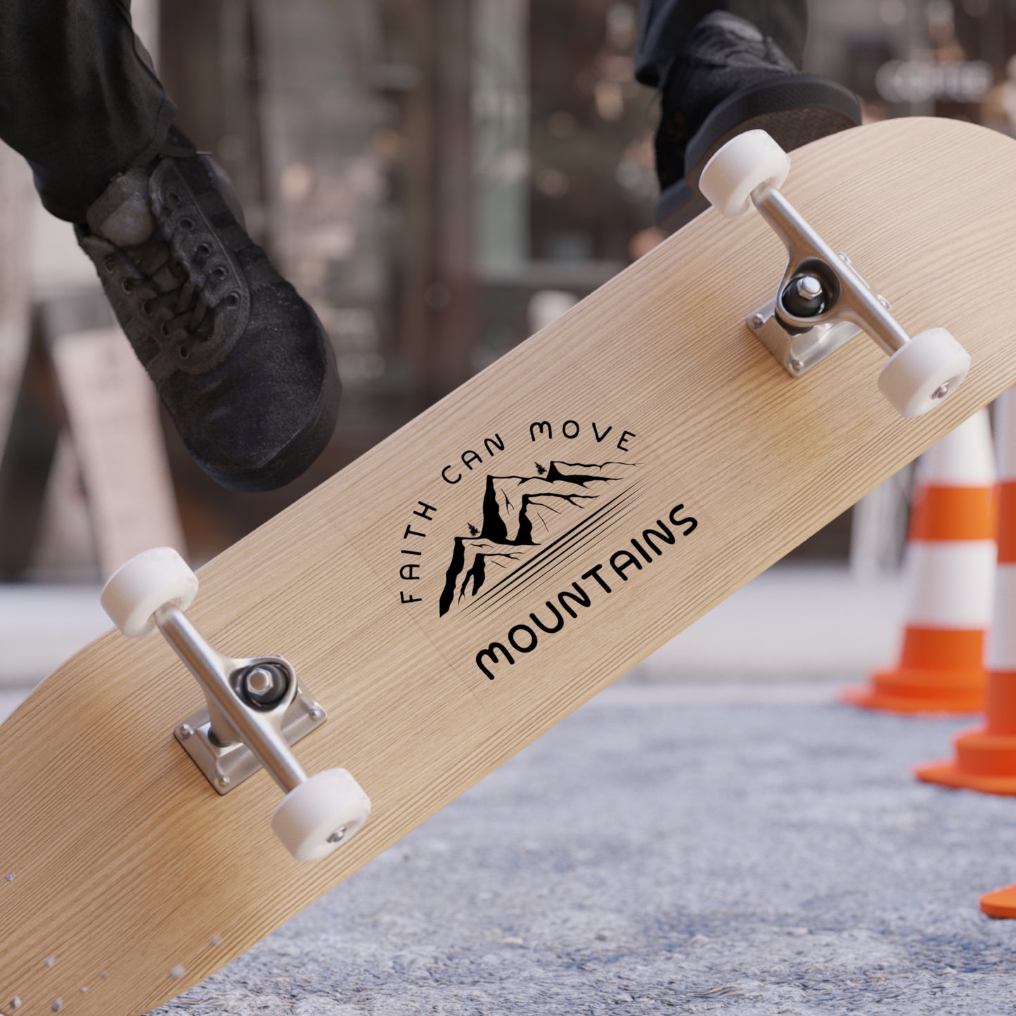 Faith Can Move Mountains - Transparent Outdoor Sticker (Square)