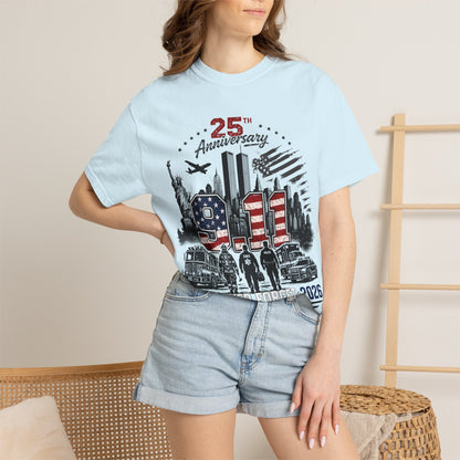 9/11 25th Anniversary T-Shirt — Never Forget 2001–2026 Memorial Tee