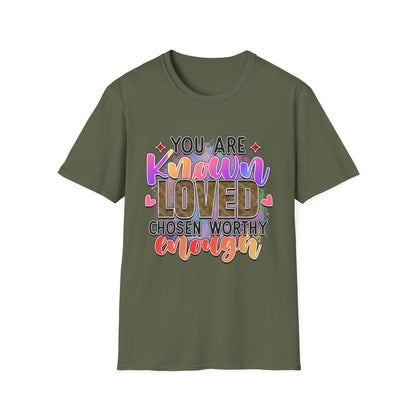 T-Shirt — “You Are Known Loved” Inspirational Graphic Tee