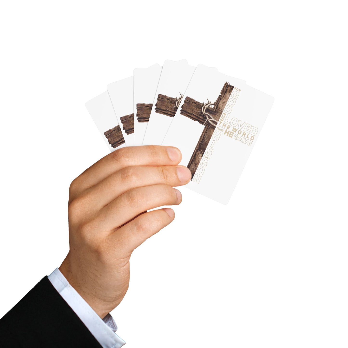 Christian Cross Poker Playing Cards — "For God So Loved the World" Deck