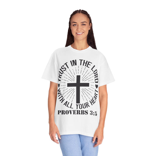 Christian T-Shirt — "Trust in the Lord with All Your Heart" Proverbs 3:5 Faith Tee