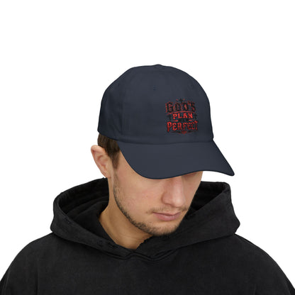 Religious Dad Cap - "God's Plan Is Perfect" Embroidered Baseball Hat