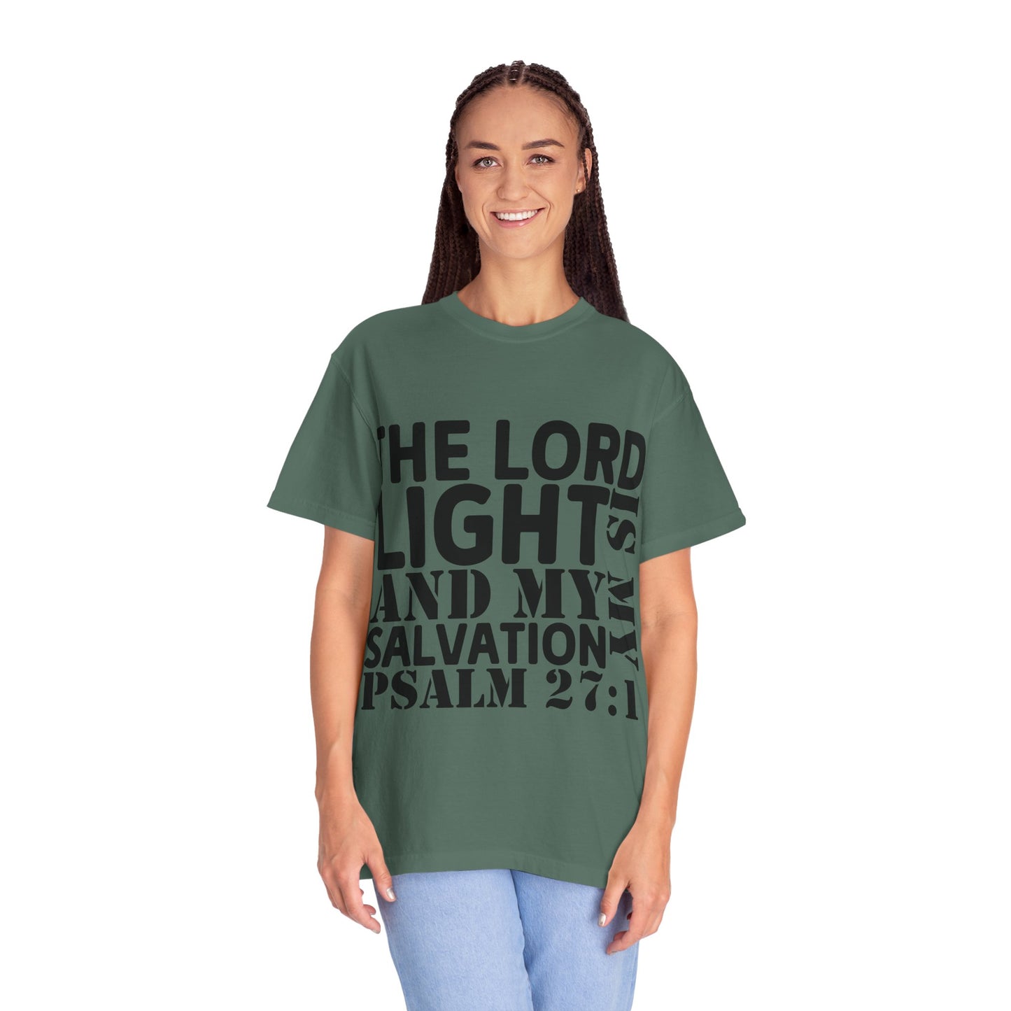 T-Shirt — 'The Lord is My Light and My Salvation' Psalm 27:1 Christian Tee