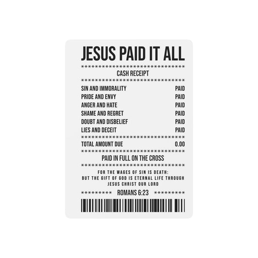 Jesus Paid It All Poker Playing Cards – Christian Scripture Cash Receipt Design