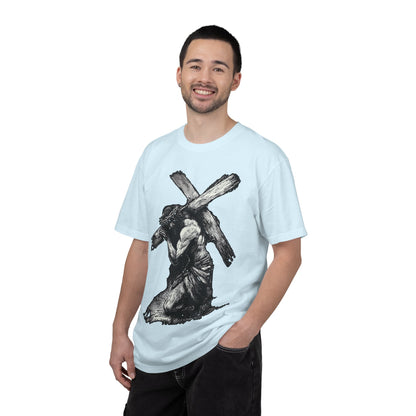 T‑Shirt — Christ Carrying Cross Black Illustration Graphic Tee