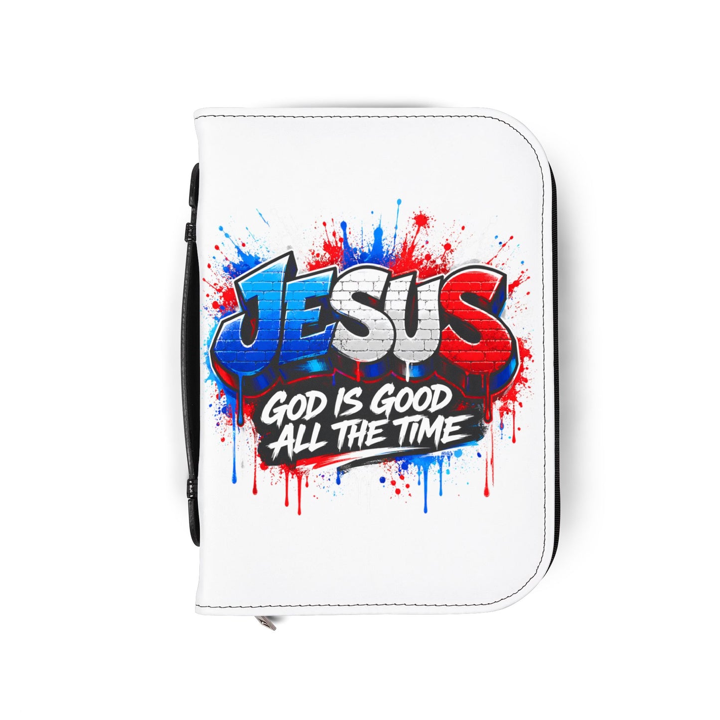 Bible Cover — Graffiti "JESUS: God Is Good All The Time" Zippered Bible Case
